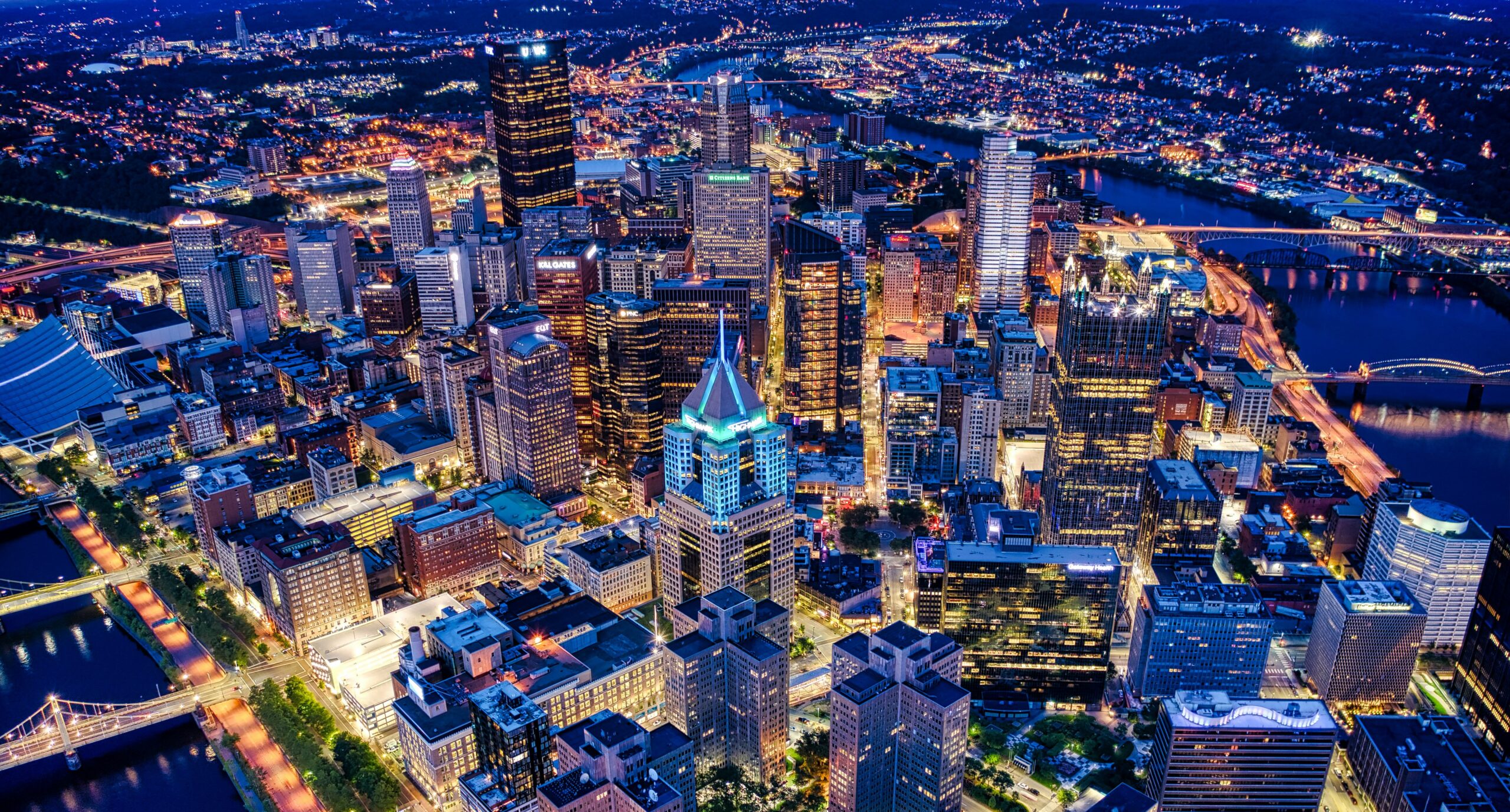 pittsburgh skyline night lights crop